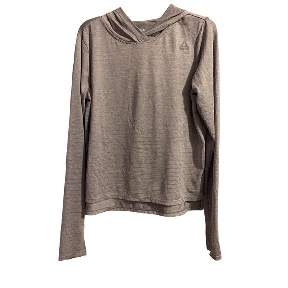 Reebok Woman's Athletic Leisure Grey Long Sleeve Hoodie w/ thumbholes Size Small - Picture 1 of 16